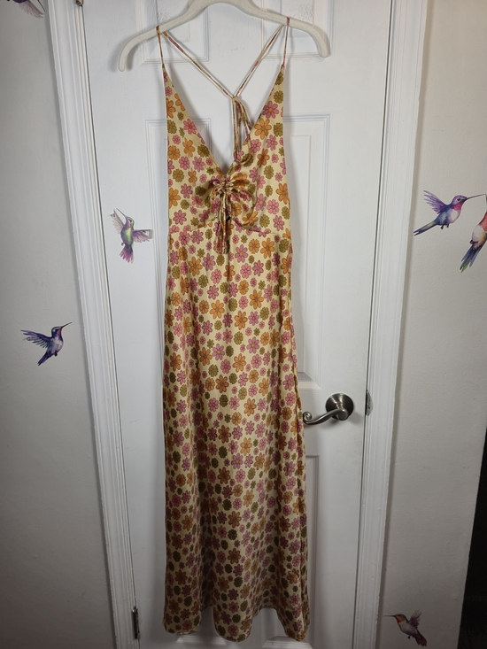 Cotton Candy Dresses & Skirts - 70s Floral Halter Maxi Dress - Boho Chic Summer Festival Gown